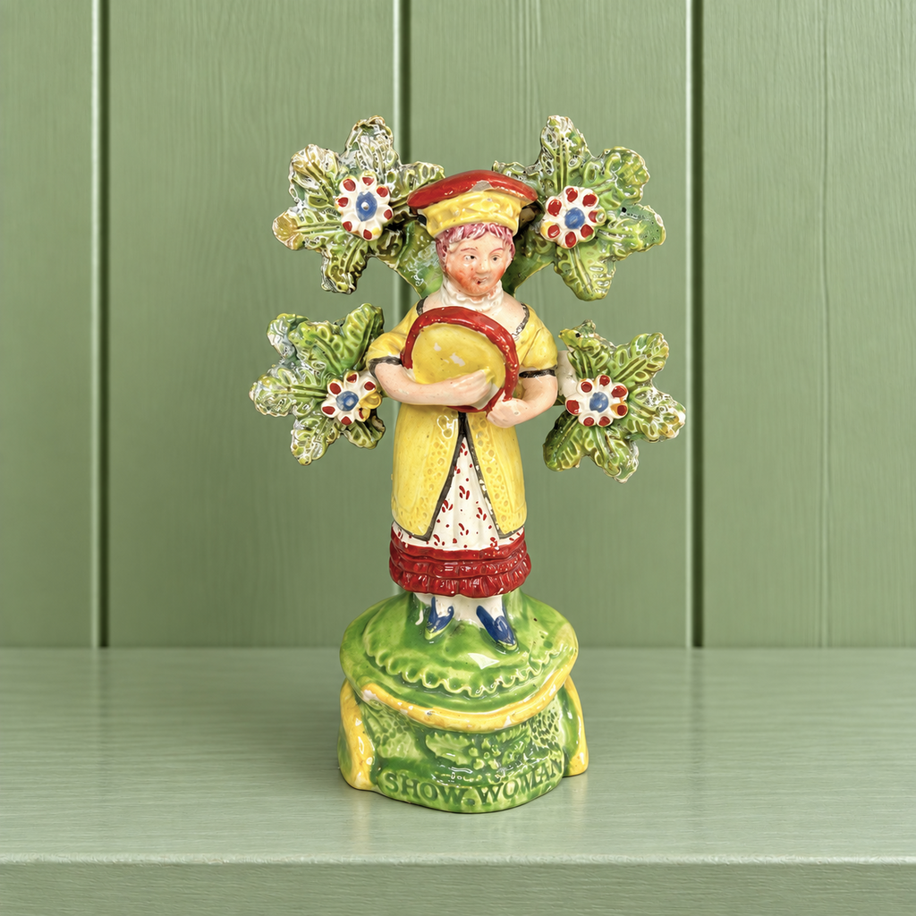 Early 19th Century Staffordshire Figure Show Woman Musician C 1800 AF Ex Oliver Sutton Antiques