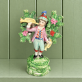 Early 19th Century Staffordshire Figure Showman Musician Floral Bocage C 1800