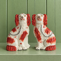 19th Century Genuine Victorian Pair of Brown And White Spaniels Dogs NO3 C 1870