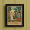 18th Century French Engraving Courtship Countryside Hand Colored C 1780