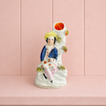 Antique Staffordshire Miniature Spill Vase Shepherd Boy and Dog C 1850 AF