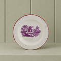 Antique Miniature Toy Doll Plate Purple Print Ruins Georgian Era Nurseryware Circa 1835