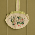 Rare Original 1920s Handbag Lantern Shape Chilli Pepper Vegetable Appliqué Pina Cloth Art Deco