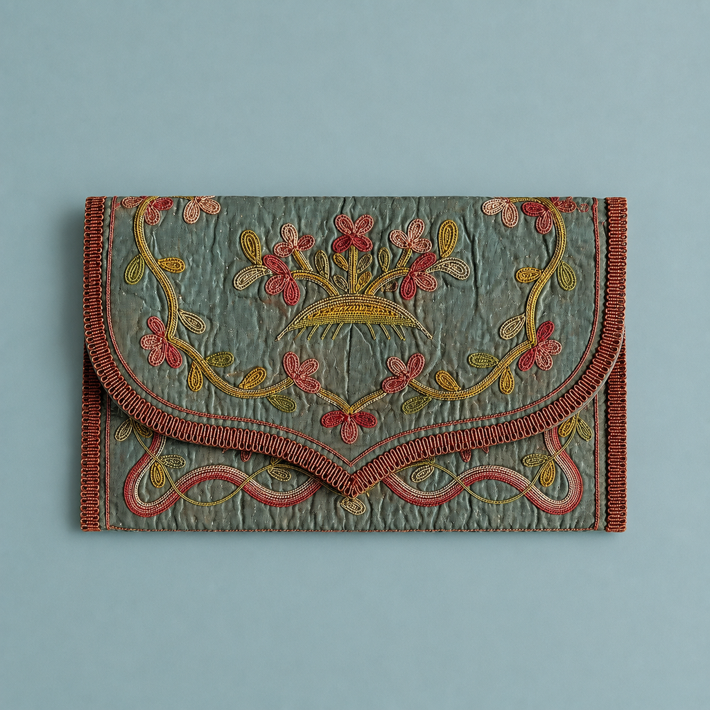 18th Century Silk Pocketbook Purse French Circa 1790