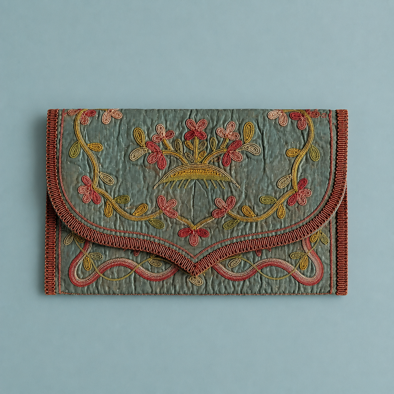18th Century Silk Pocketbook Purse French Circa 1790
