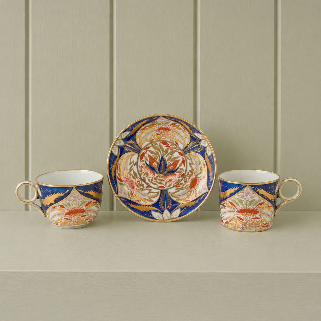 Antique Grainger Worcester Porcelain Trio Imari Pattern C1810