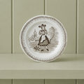 19th Century Miniature Childs Toy Plate Transferware Girl Church Circa 1830