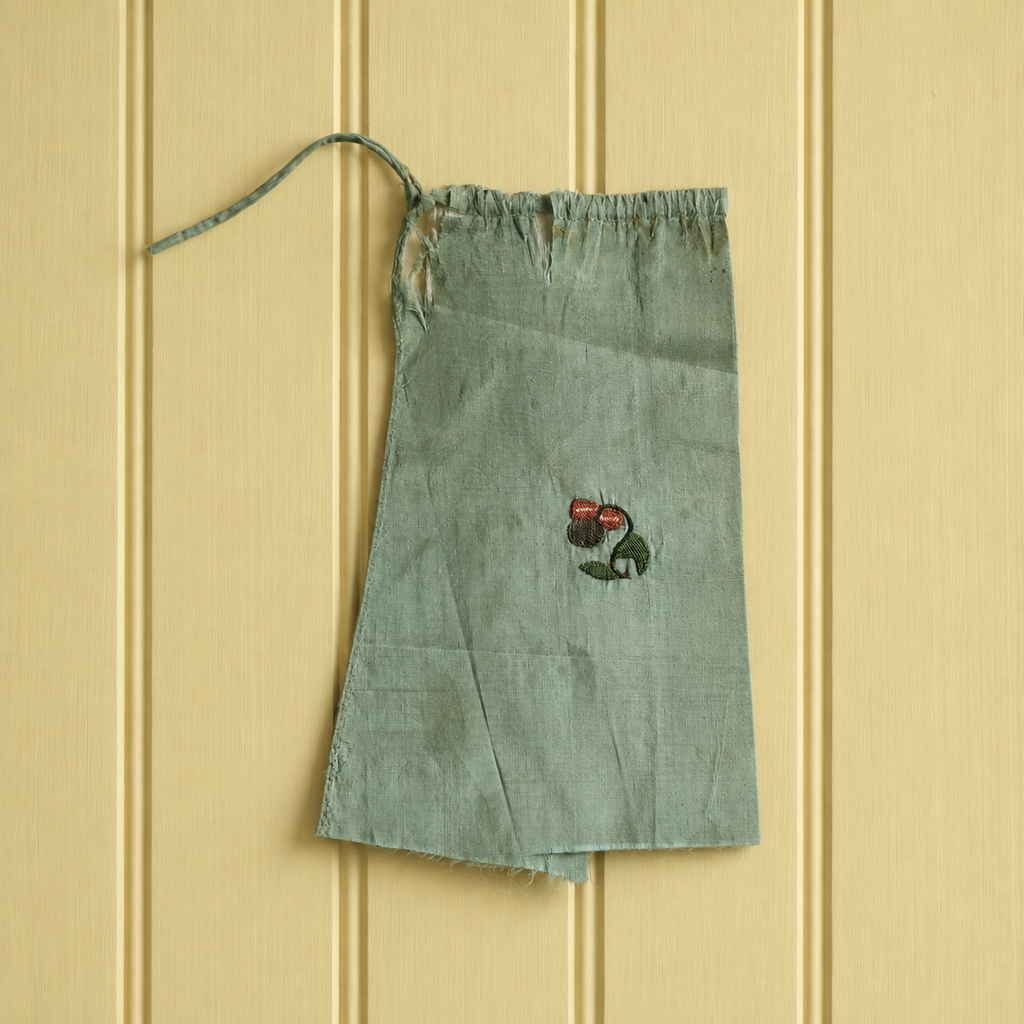 18th Century Silk Apron Fragment C 1730 AF