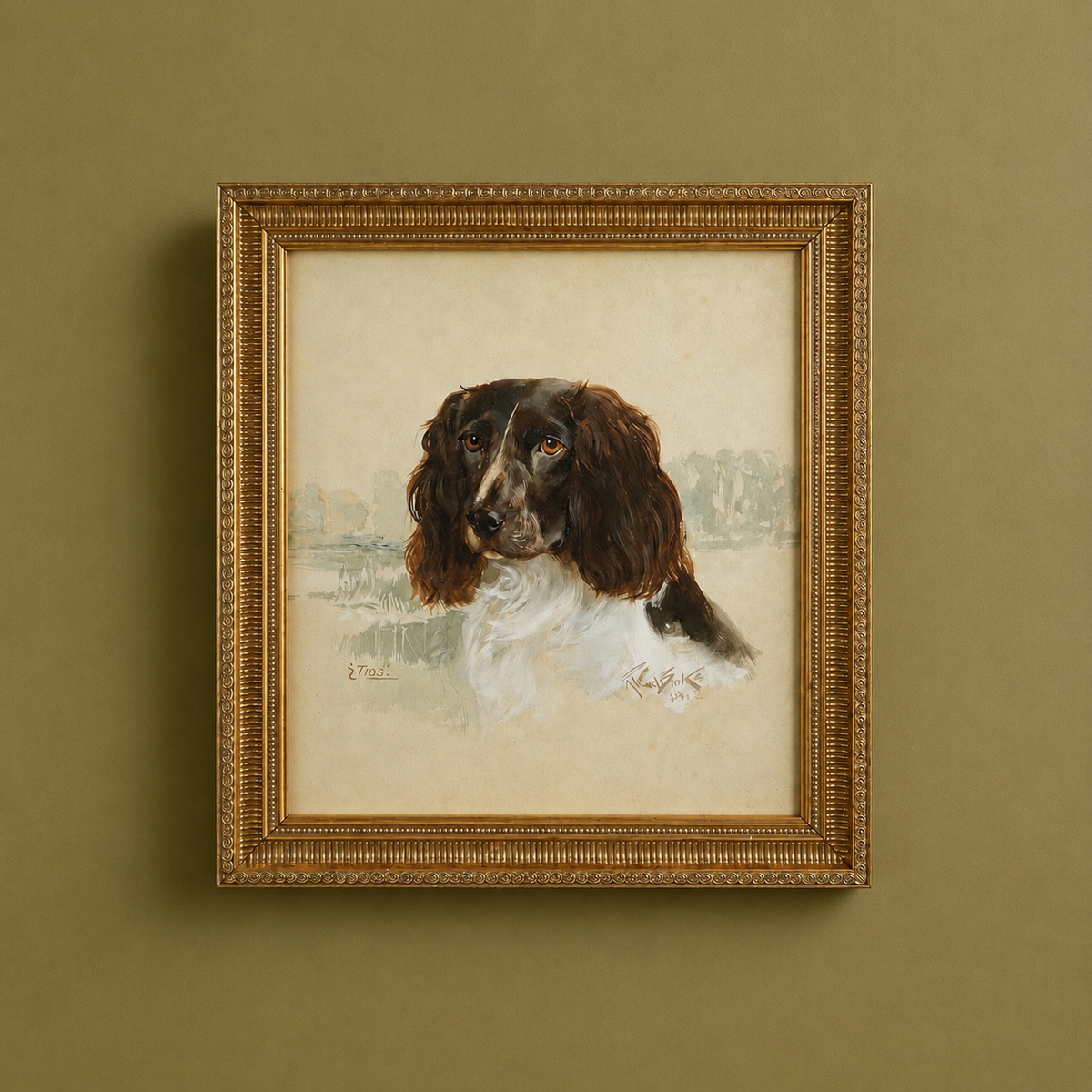 Reuben Ward Binks Springer Spaniel Painting Signed Dated 1922
