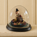 Antique Pen Wipe Knitting Doll In Glass Dome Circa 1860s