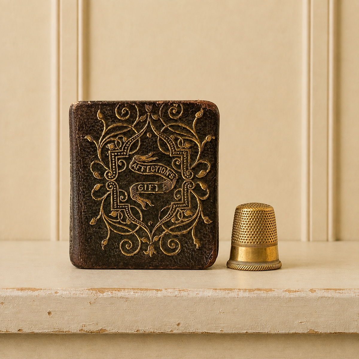 Miniature Book Affection's Gift 1848 Rock Brothers Gilt Leather