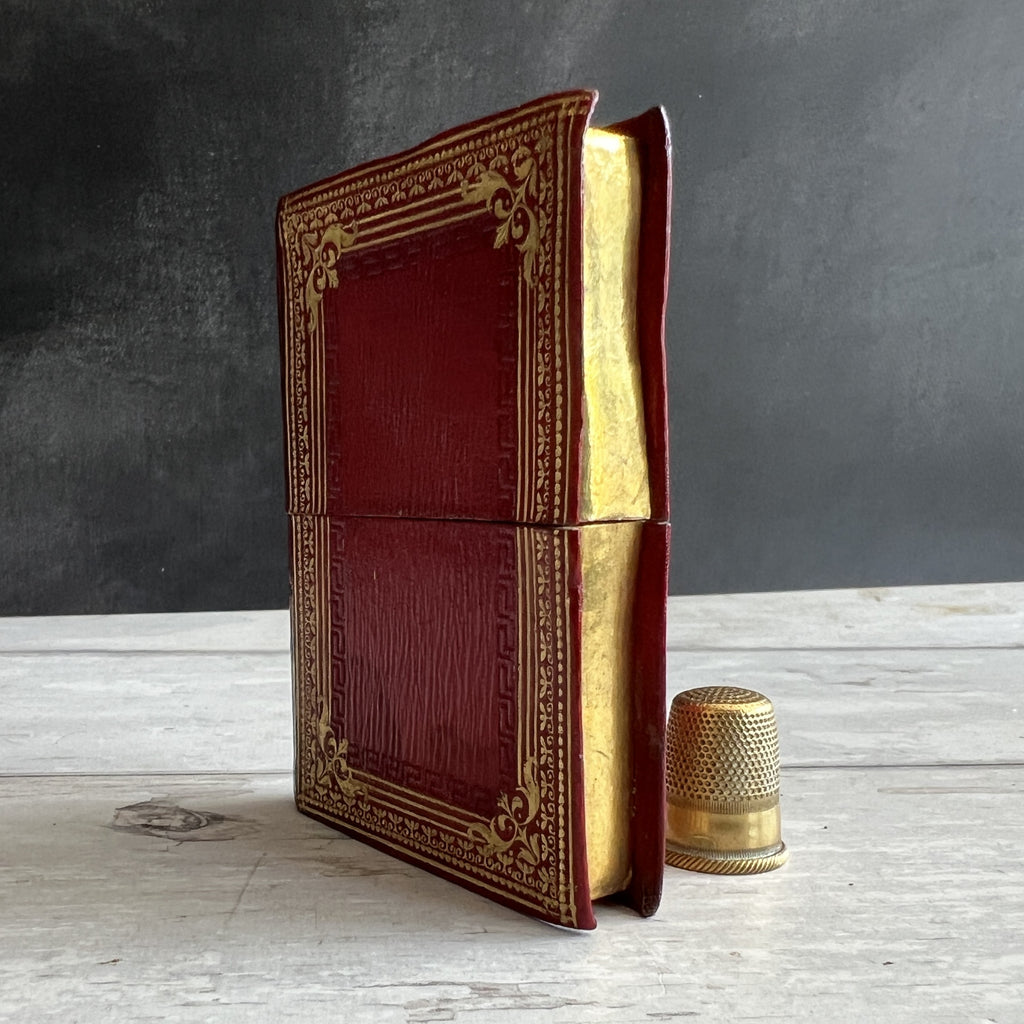 Antique 19th Century Red Leather Calling Card Case Set Of Three