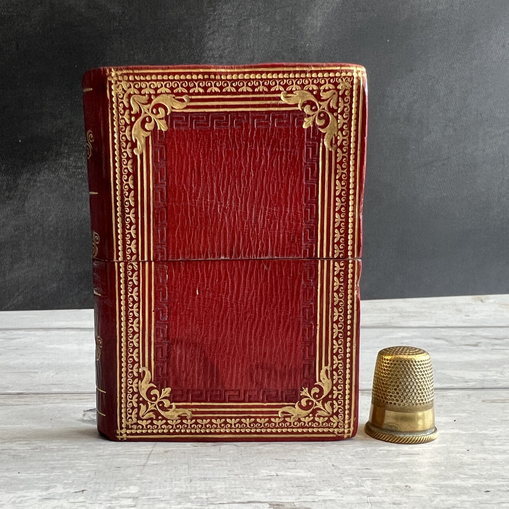 Antique 19th Century Red Leather Calling Card Case Set Of Three