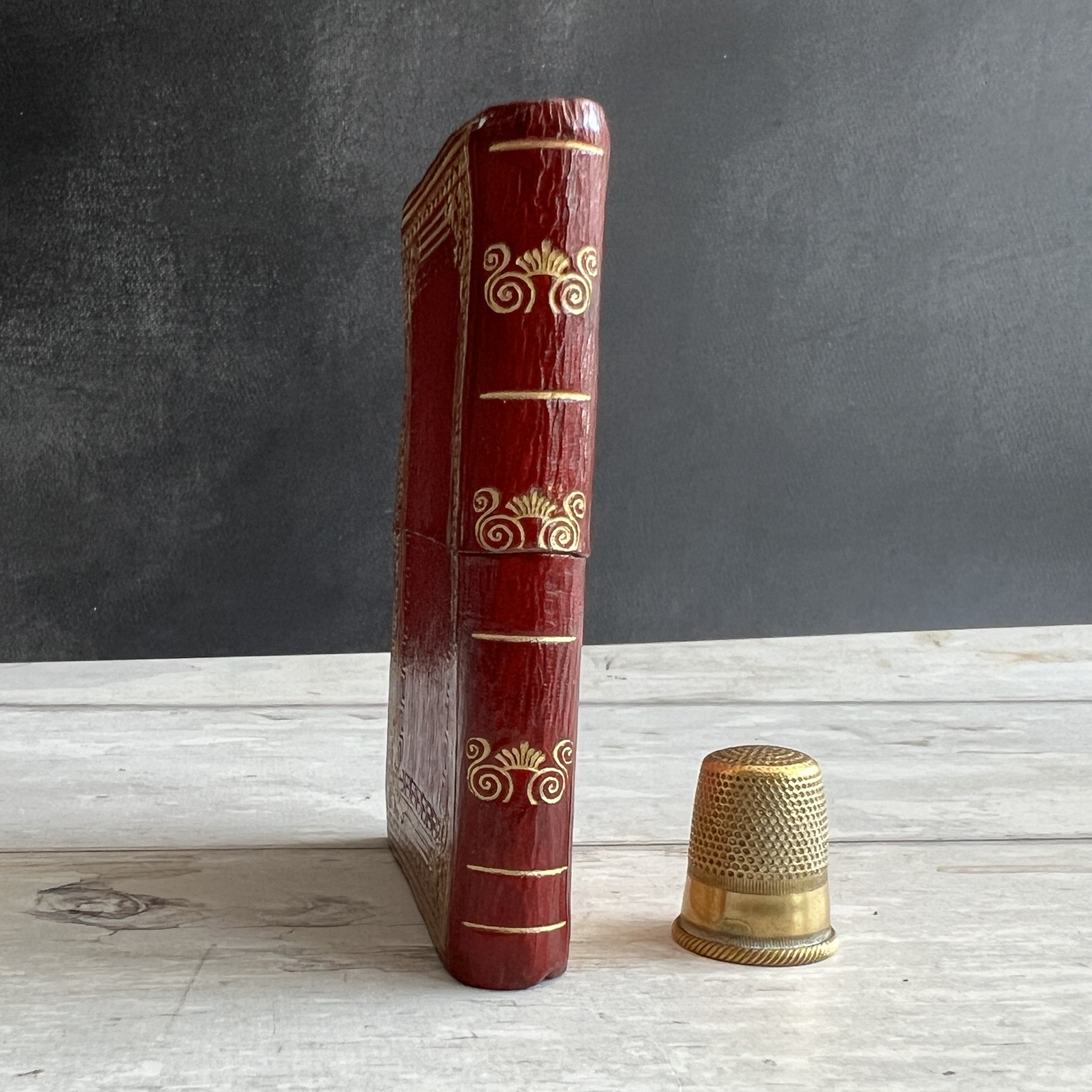 Antique 19th Century Red Leather Calling Card Case Set Of Three