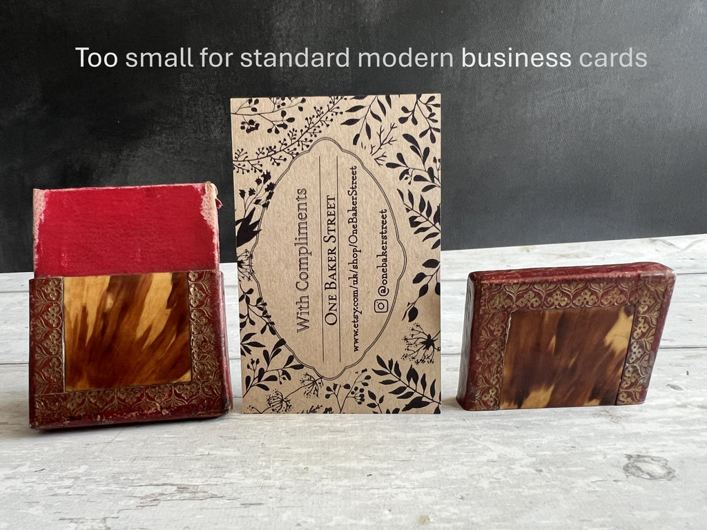 Antique 19th Century Red Leather Calling Card Case Set Of Three