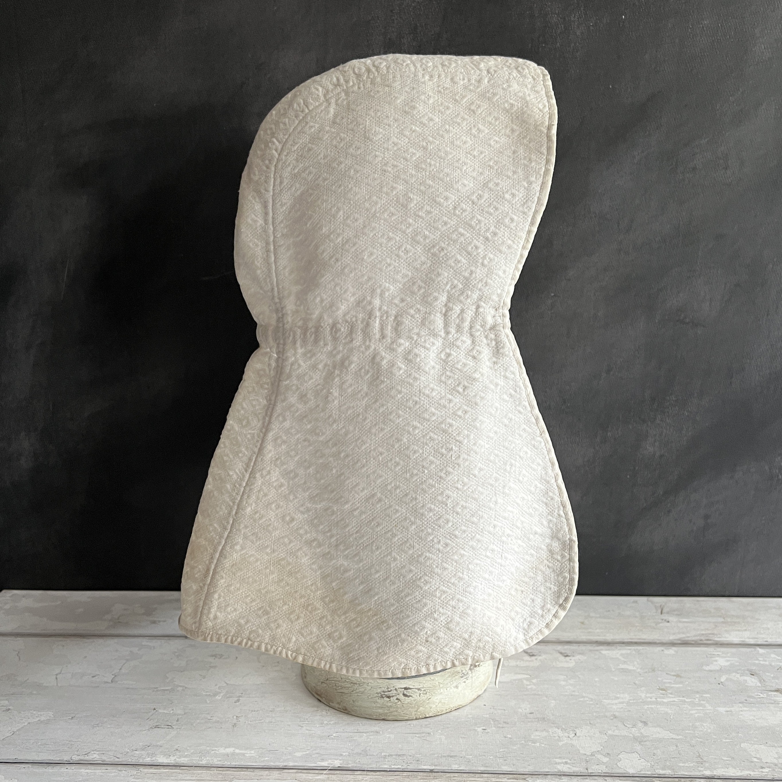 19th Century Childs Sun Bonnet Piqué Marcella Cotton Circa 1820