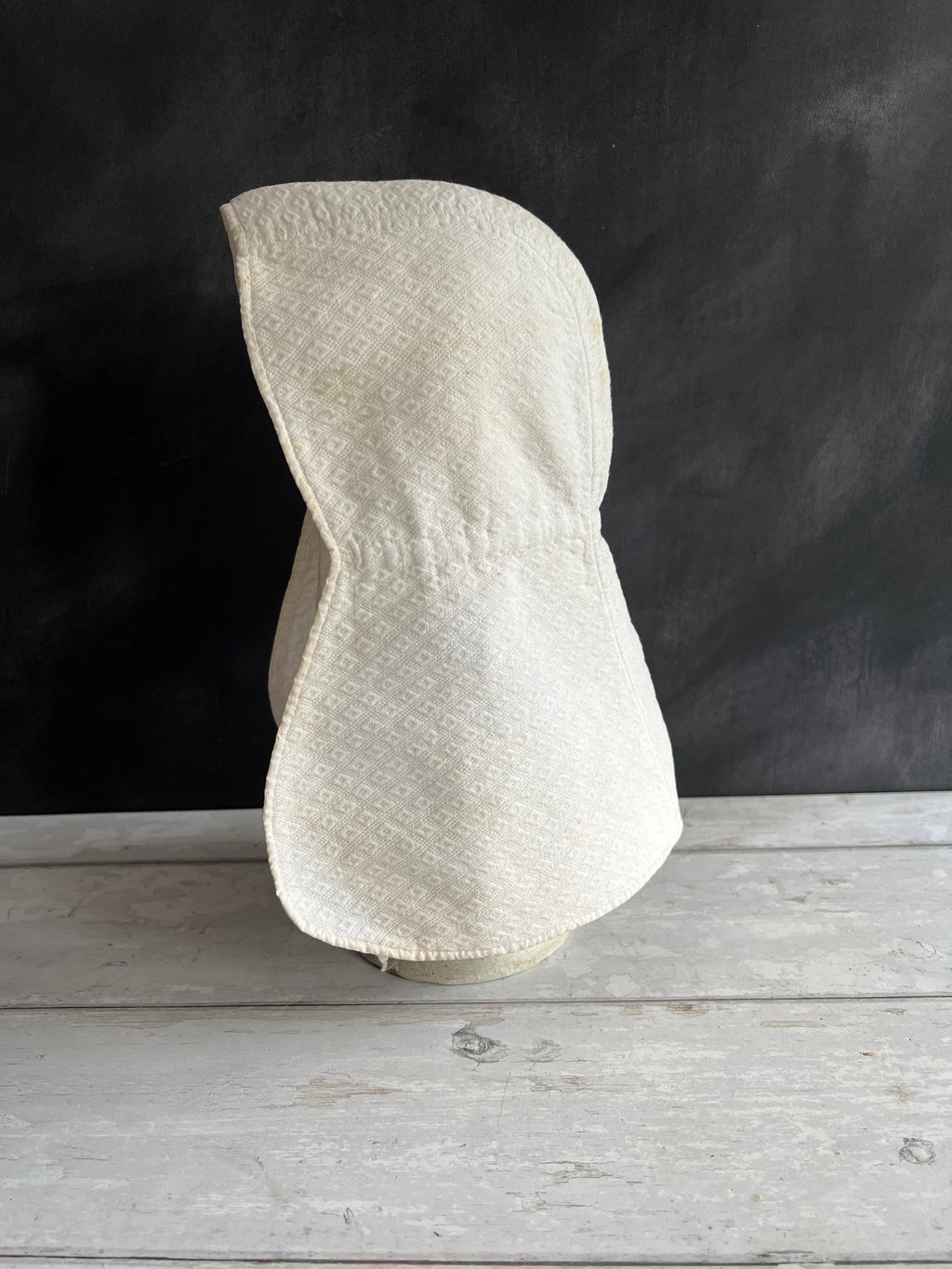 19th Century Childs Sun Bonnet Piqué Marcella Cotton Circa 1820