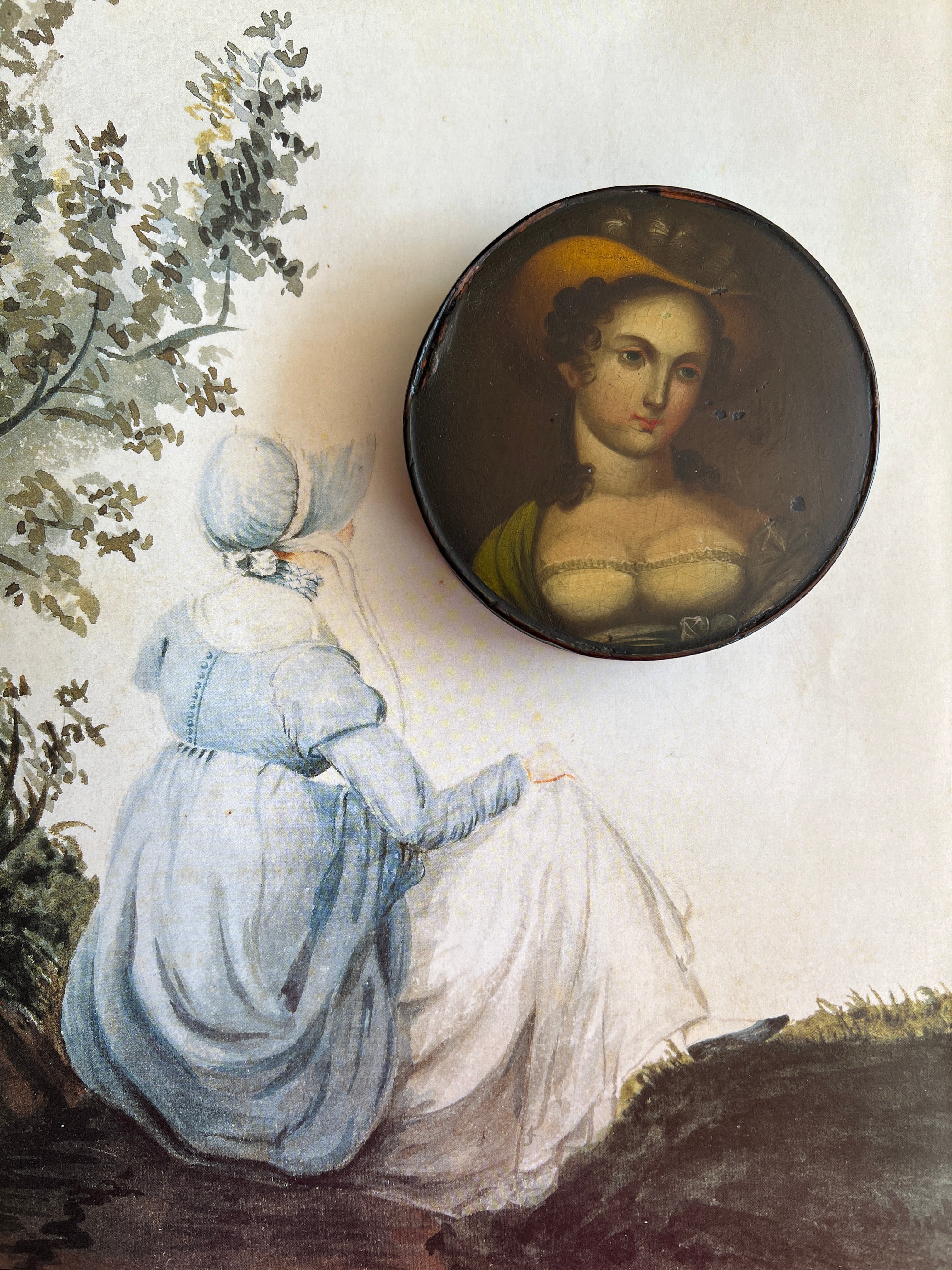 Snuff Box Stobwasser Quality Titled Angelika In Red Script C 1820