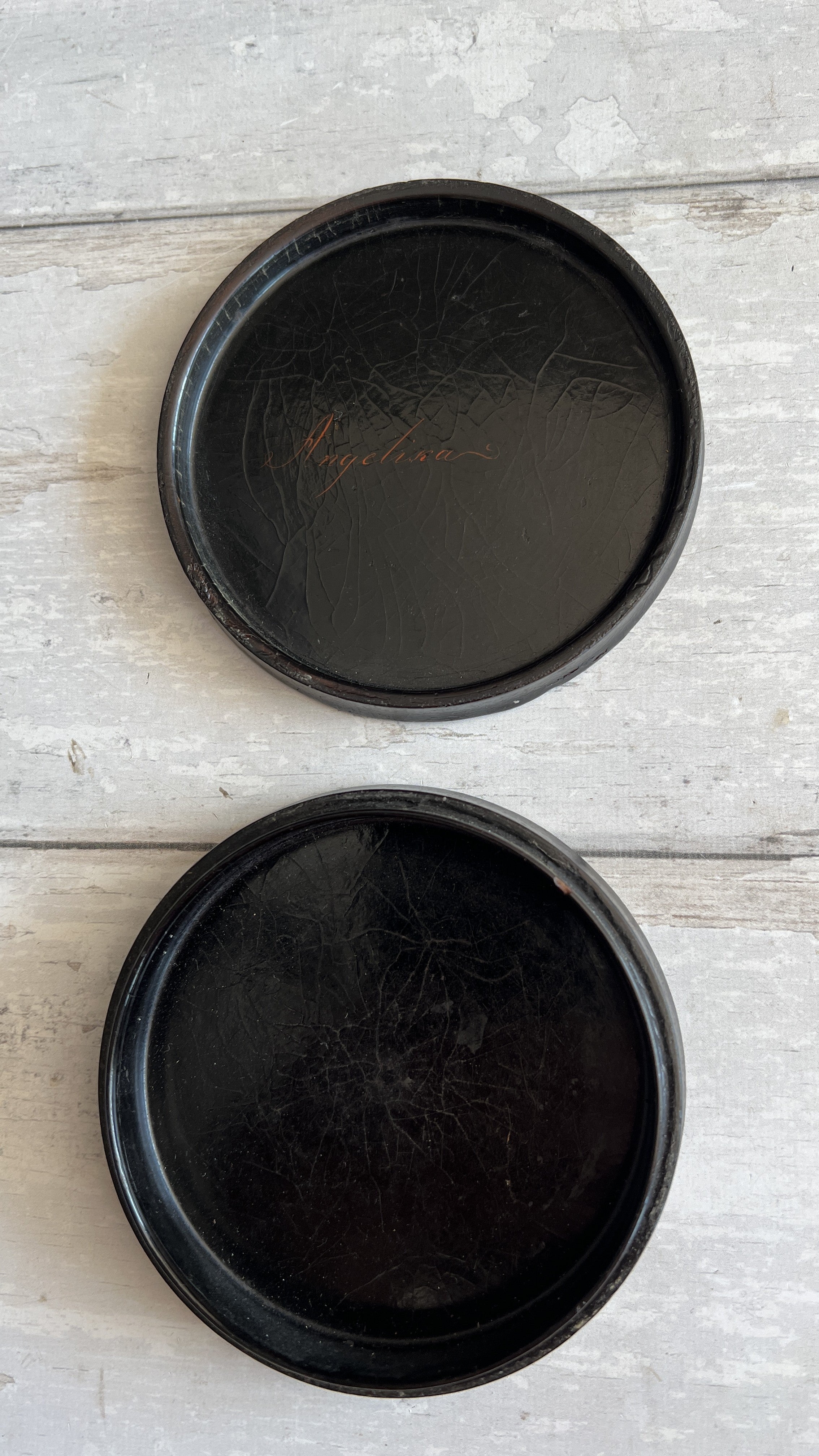Snuff Box Stobwasser Quality Titled Angelika In Red Script C 1820