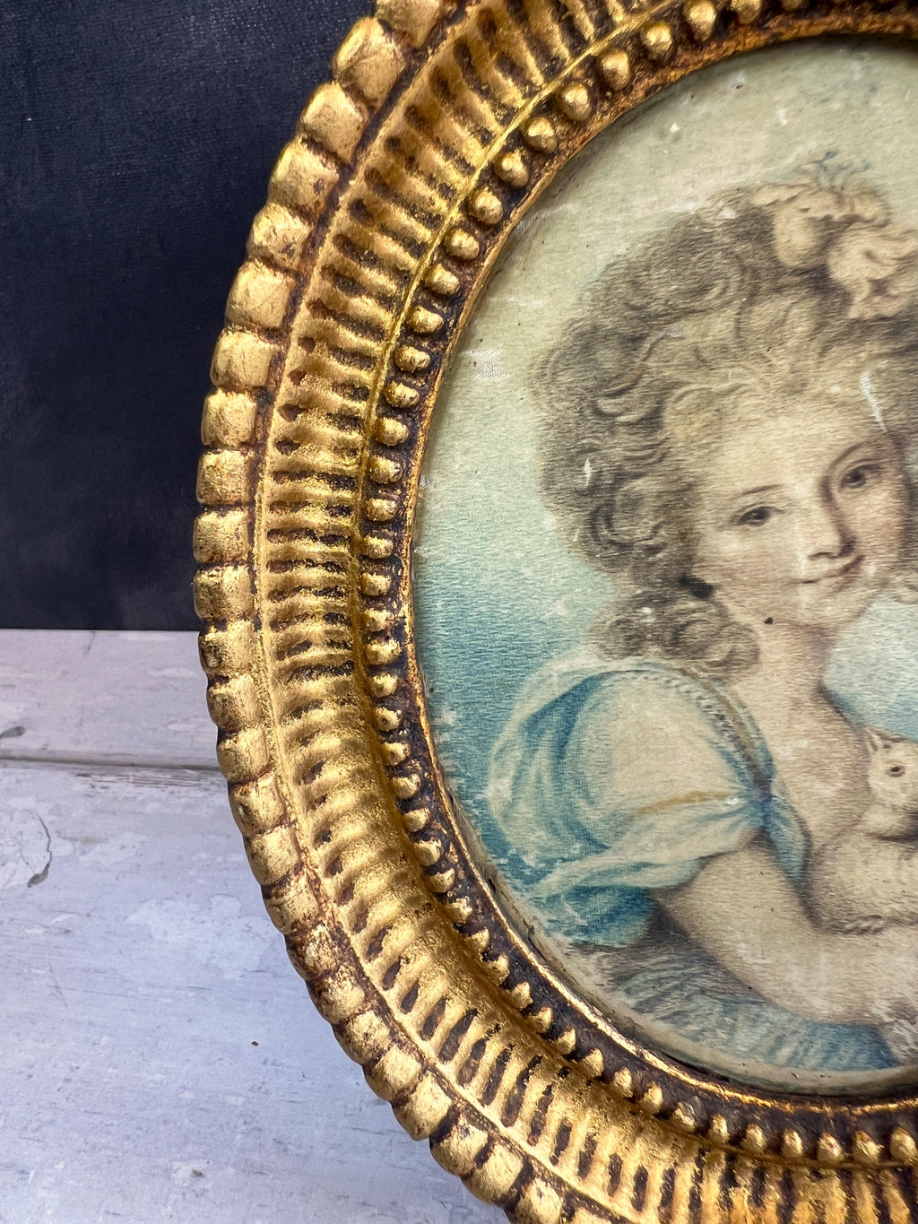 18th Century Engraving On Silk Portrait of Lady After Richard Cosway C 1780