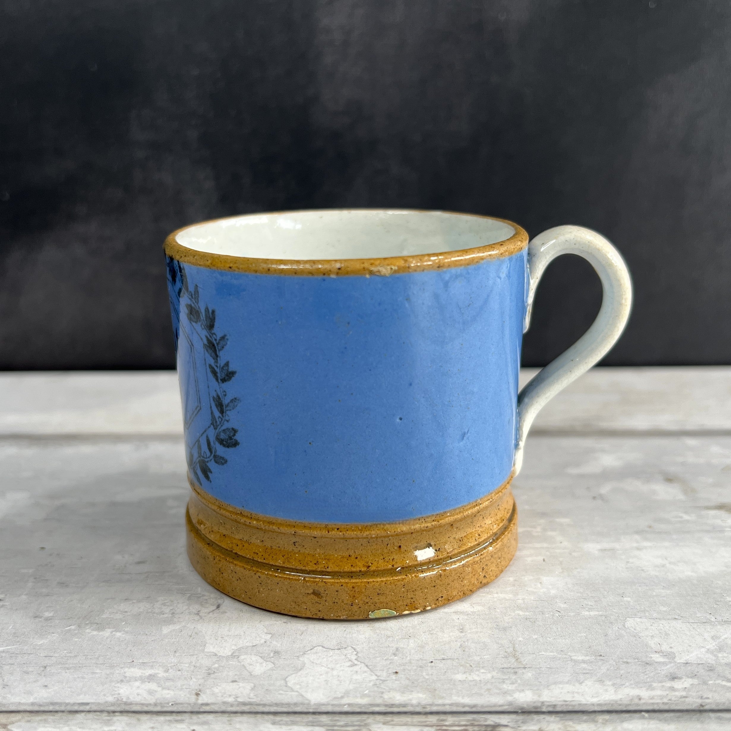 19th Century Child’s Nursery Ware Mug A Present For Ann Blue C 1820 Rare