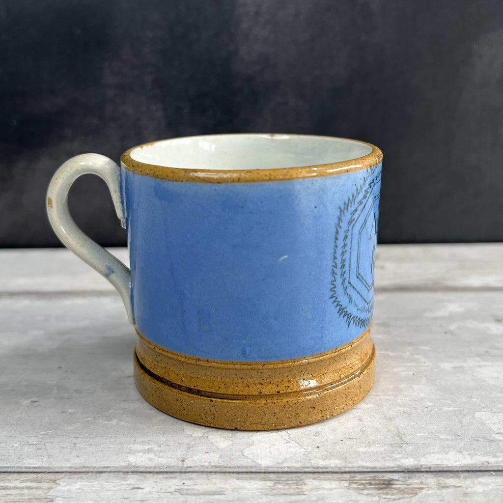 19th Century Child’s Nursery Ware Mug A Present For Ann Blue C 1820 Rare