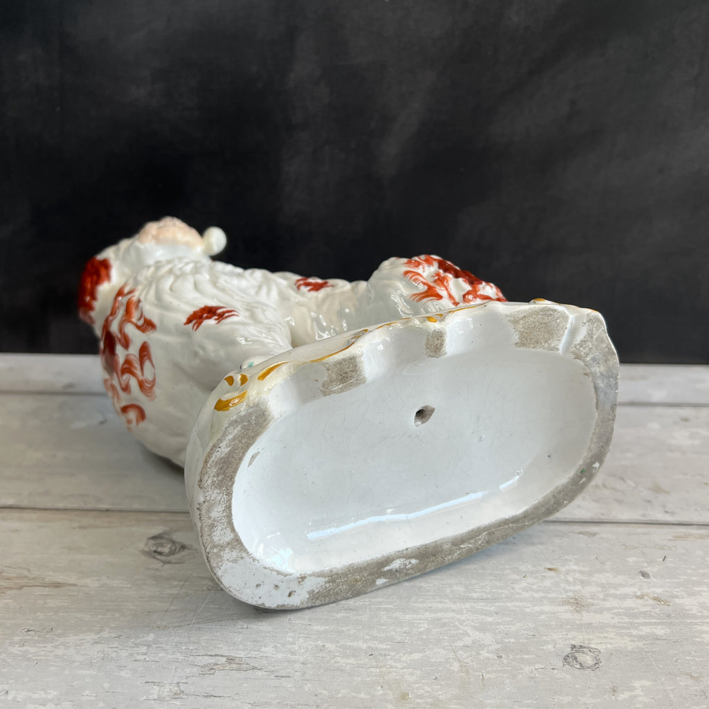 RARE Staffordshire Figure Pipe Smoking Dog Spaniel C 1870 AF