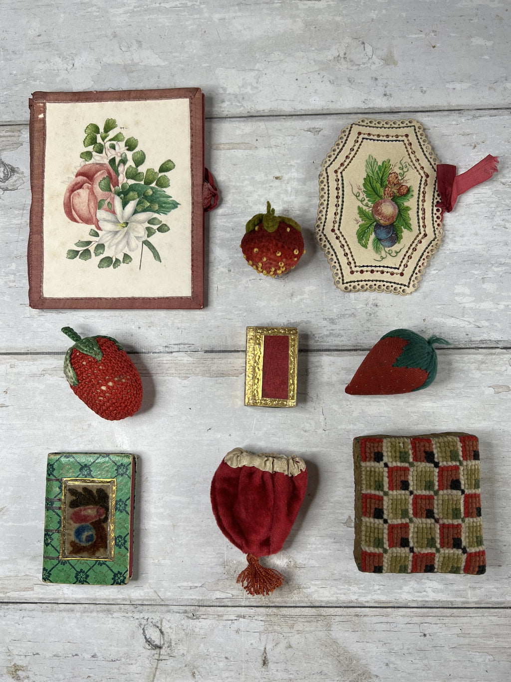 19th Century Velvet Theorem Book Form Emery Pincushion C 1830