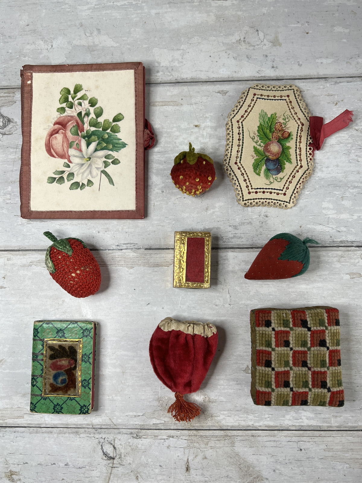 19th Century Velvet Theorem Book Form Emery Pincushion C 1830