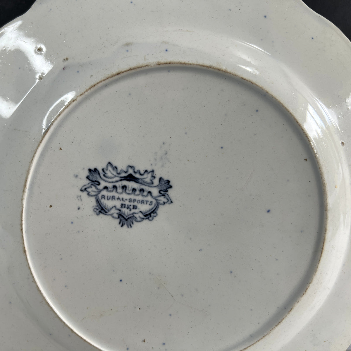 Victorian Newfoundland Dog Plate Pink Splash Lustre C 1850 RARE