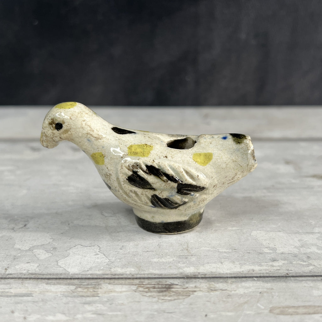 18th Century Prattware Bird Whistle Miniature Staffordshire Folk Art C 1790