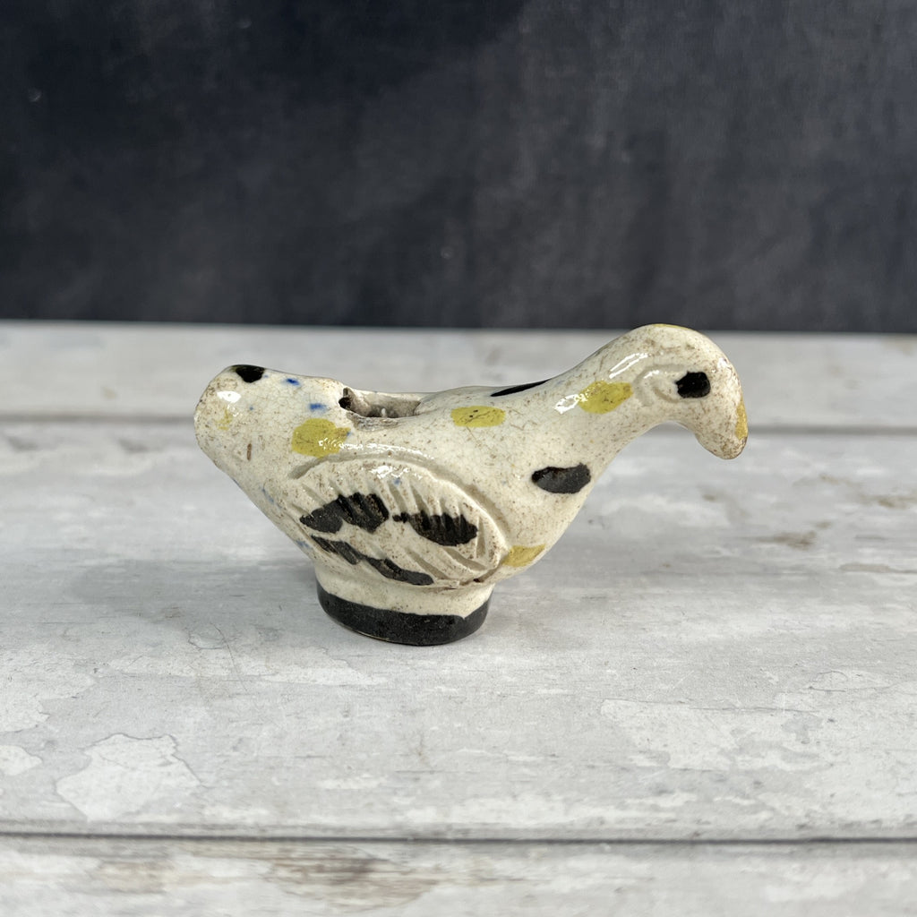 18th Century Prattware Bird Whistle Miniature Staffordshire Folk Art C 1790