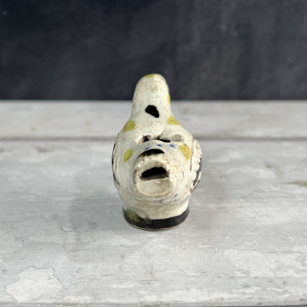 18th Century Prattware Bird Whistle Miniature Staffordshire Folk Art C 1790