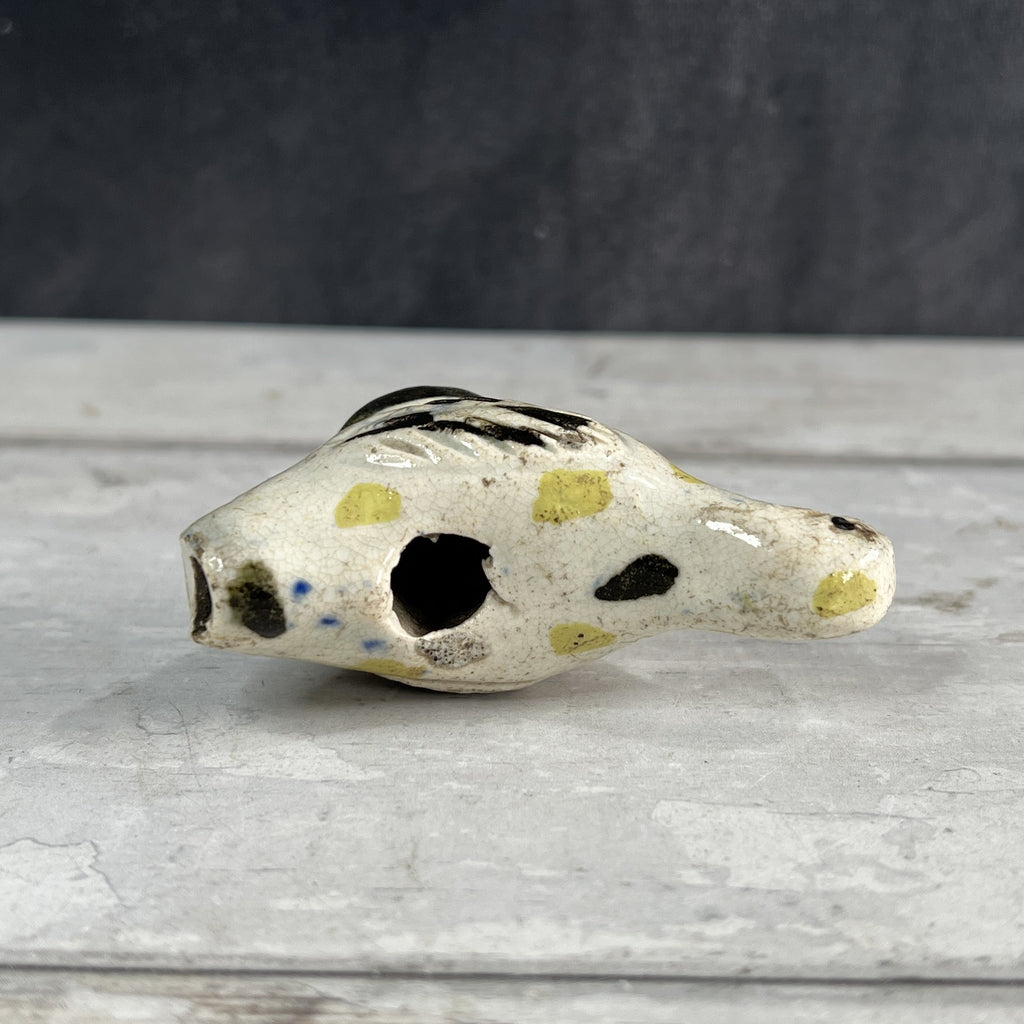 18th Century Prattware Bird Whistle Miniature Staffordshire Folk Art C 1790