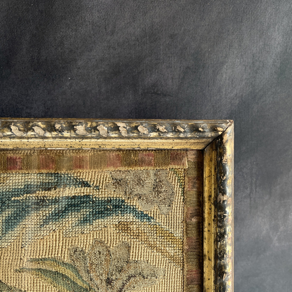 18th Century Canvas Work Needlework Peahen Bird English C 1740
