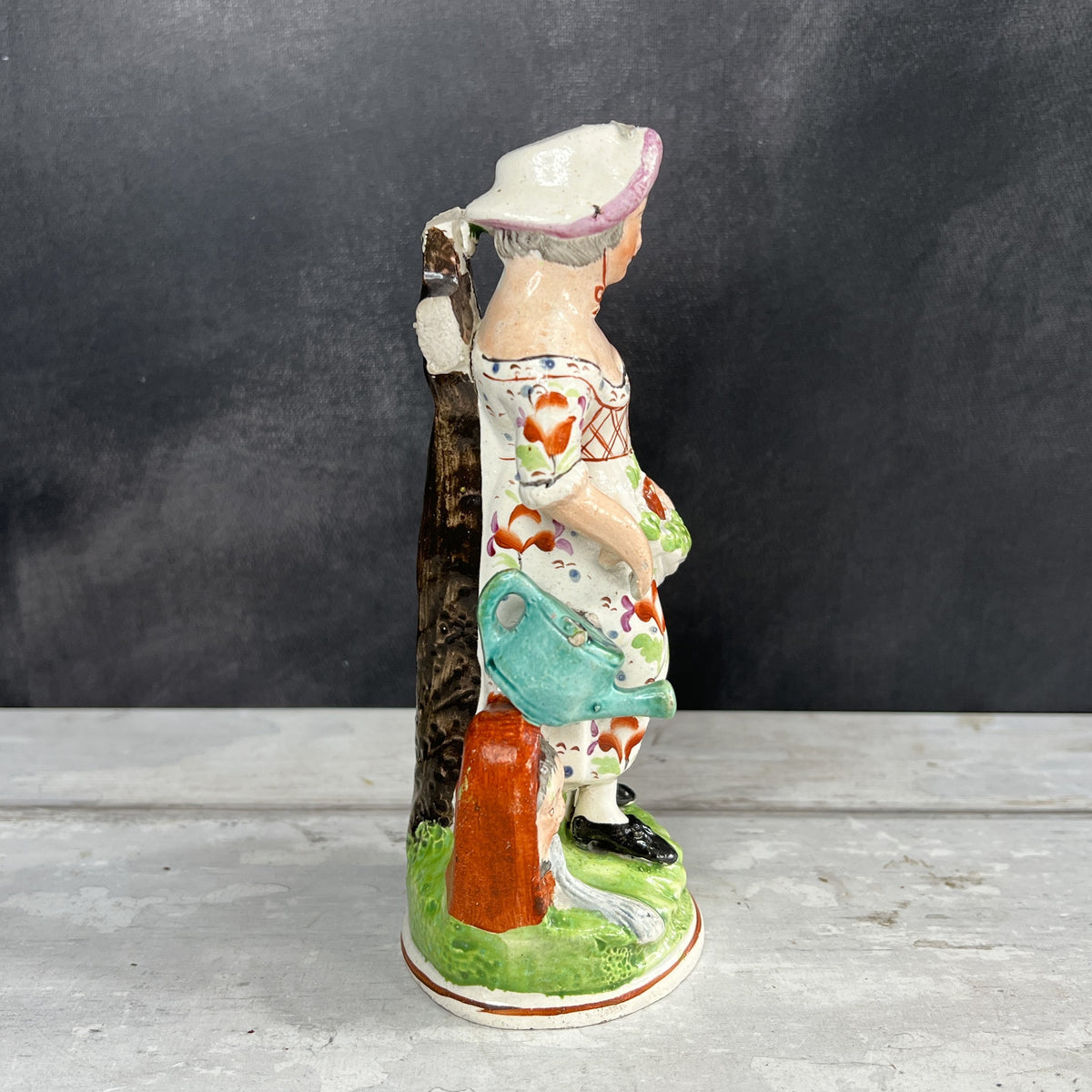 RARE Early 19th Century Staffordshire Figure Lady Gardening Obadiah Sherratt C 1800