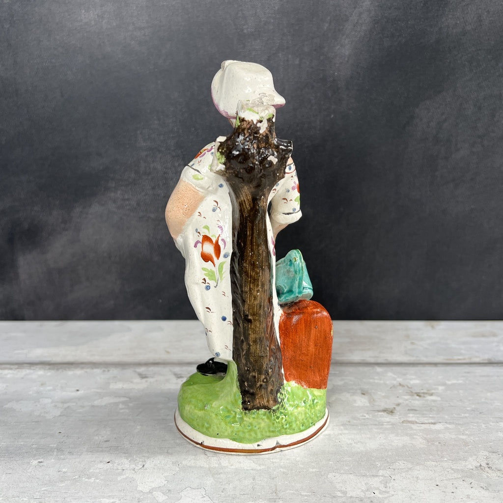 RARE Early 19th Century Staffordshire Figure Lady Gardening Obadiah Sherratt C 1800
