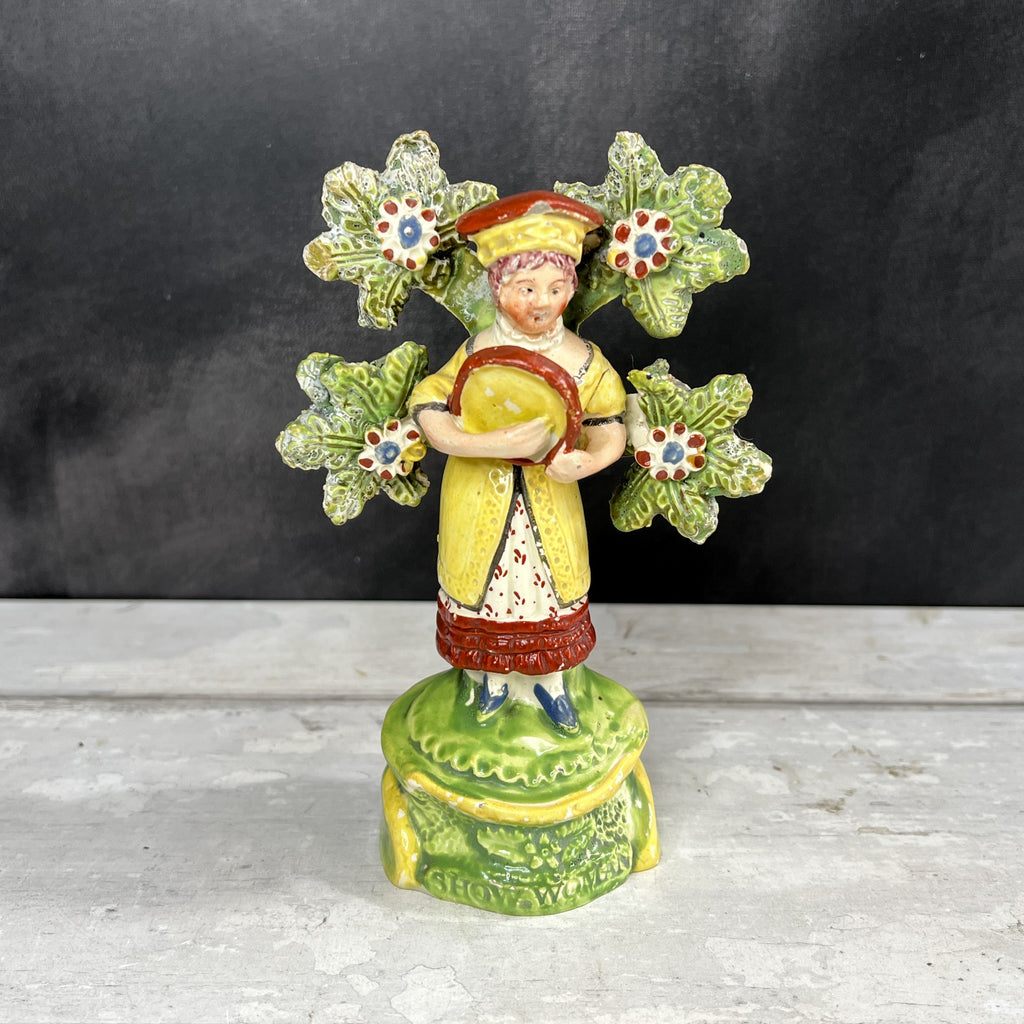 Early 19th Century Staffordshire Figure Show Woman Musician C 1800 AF Ex Oliver Sutton Antiques