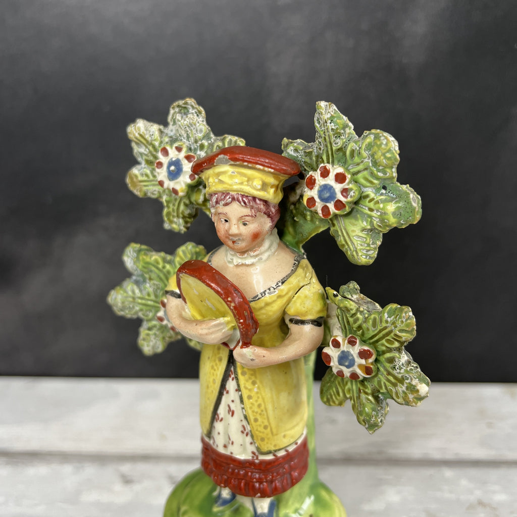 Early 19th Century Staffordshire Figure Show Woman Musician C 1800 AF Ex Oliver Sutton Antiques