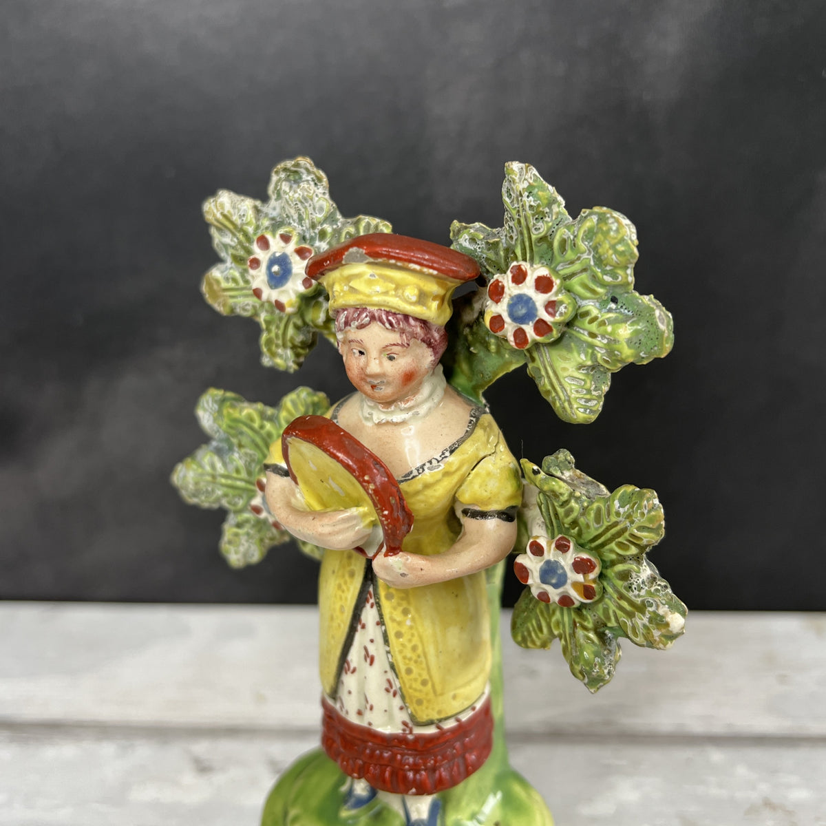 Early 19th Century Staffordshire Figure Show Woman Musician C 1800 AF Ex Oliver Sutton Antiques