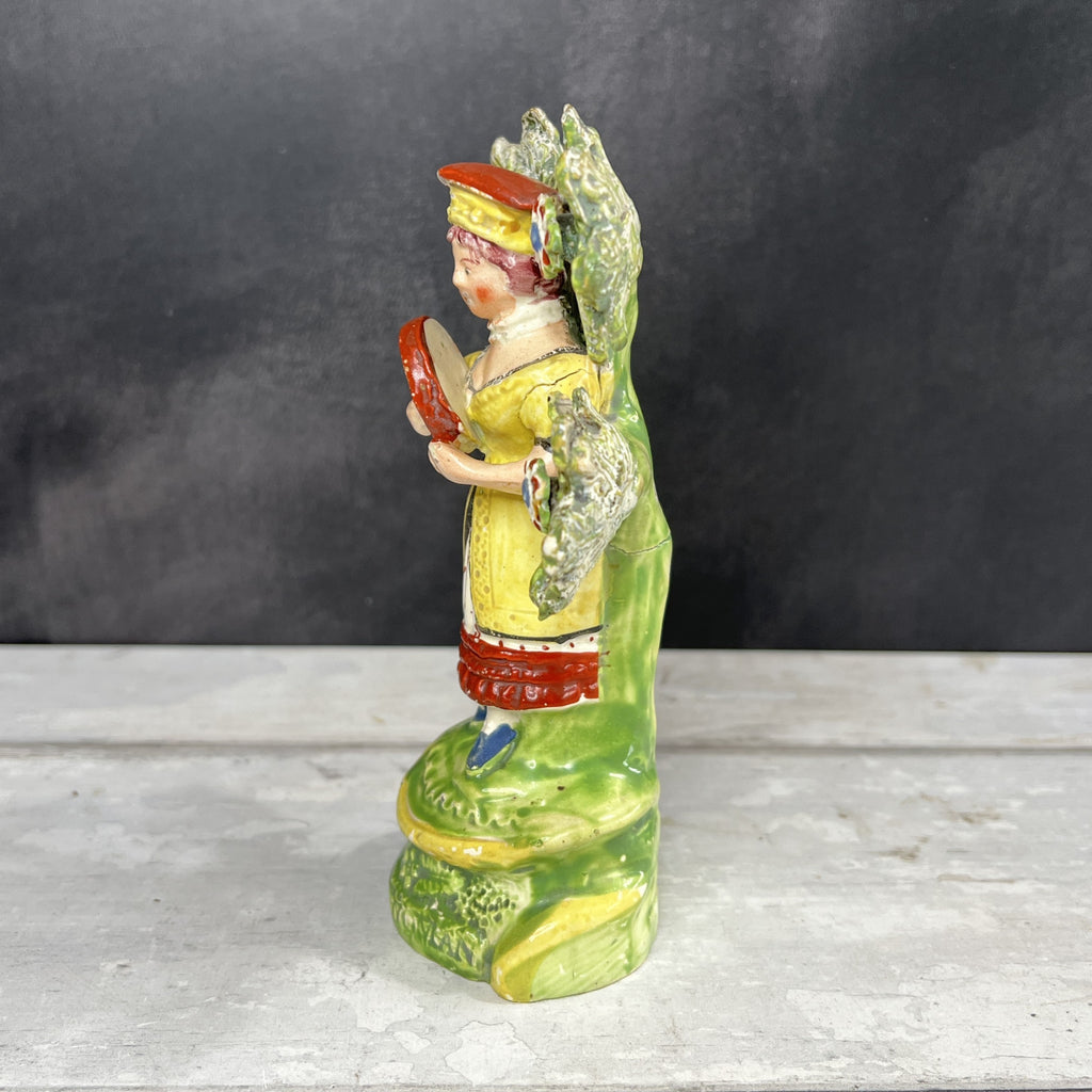 Early 19th Century Staffordshire Figure Show Woman Musician C 1800 AF Ex Oliver Sutton Antiques