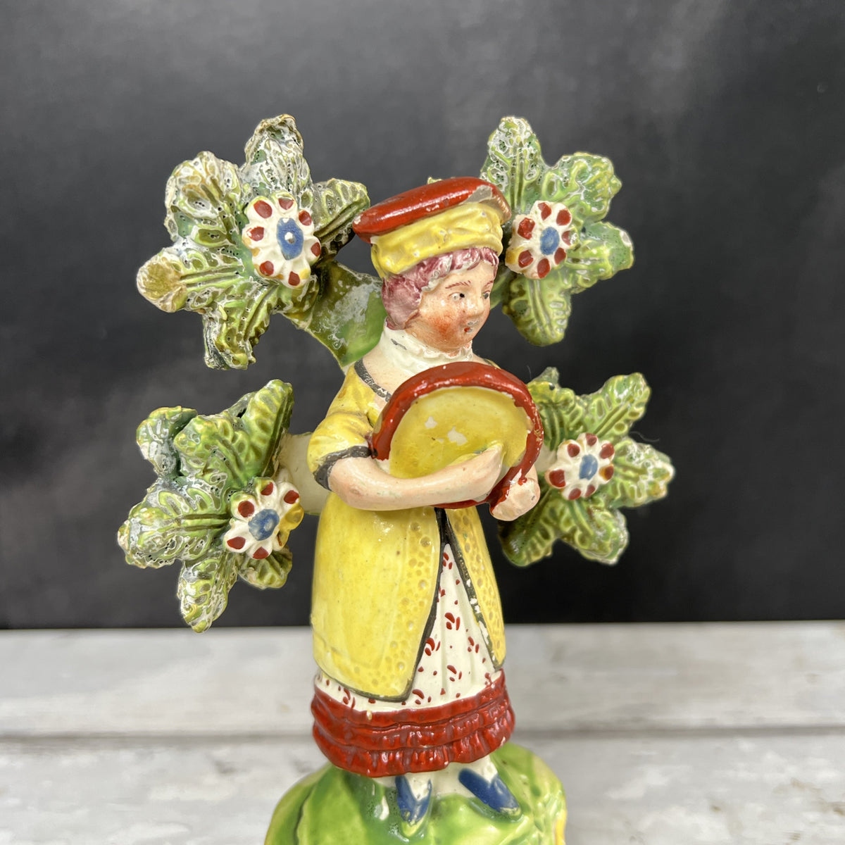 Early 19th Century Staffordshire Figure Show Woman Musician C 1800 AF Ex Oliver Sutton Antiques