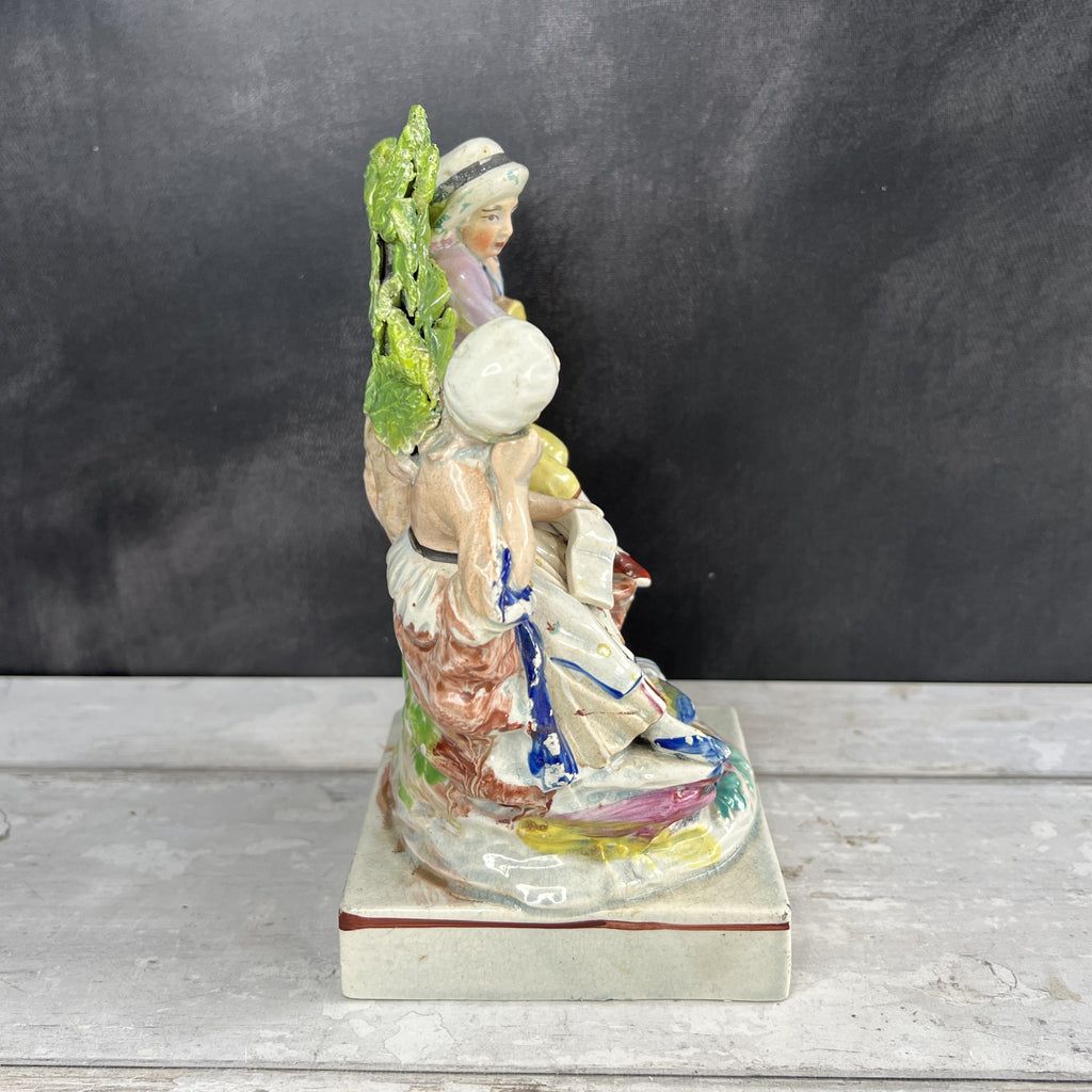 Early 19th Century Staffordshire Figure Rural Pastime Lady Reading Ralph Wood C 1800