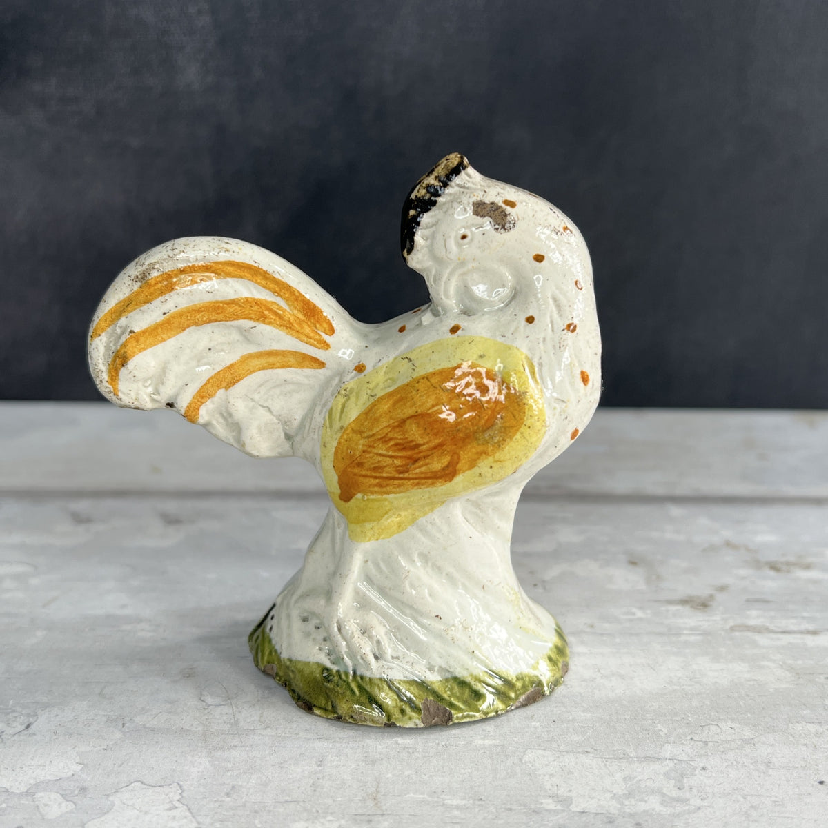 RARE 18th Century Staffordshire Figure Cockerel Chicken Prattware C 1790