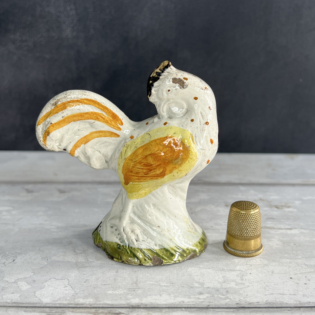 RARE 18th Century Staffordshire Figure Cockerel Chicken Prattware C 1790
