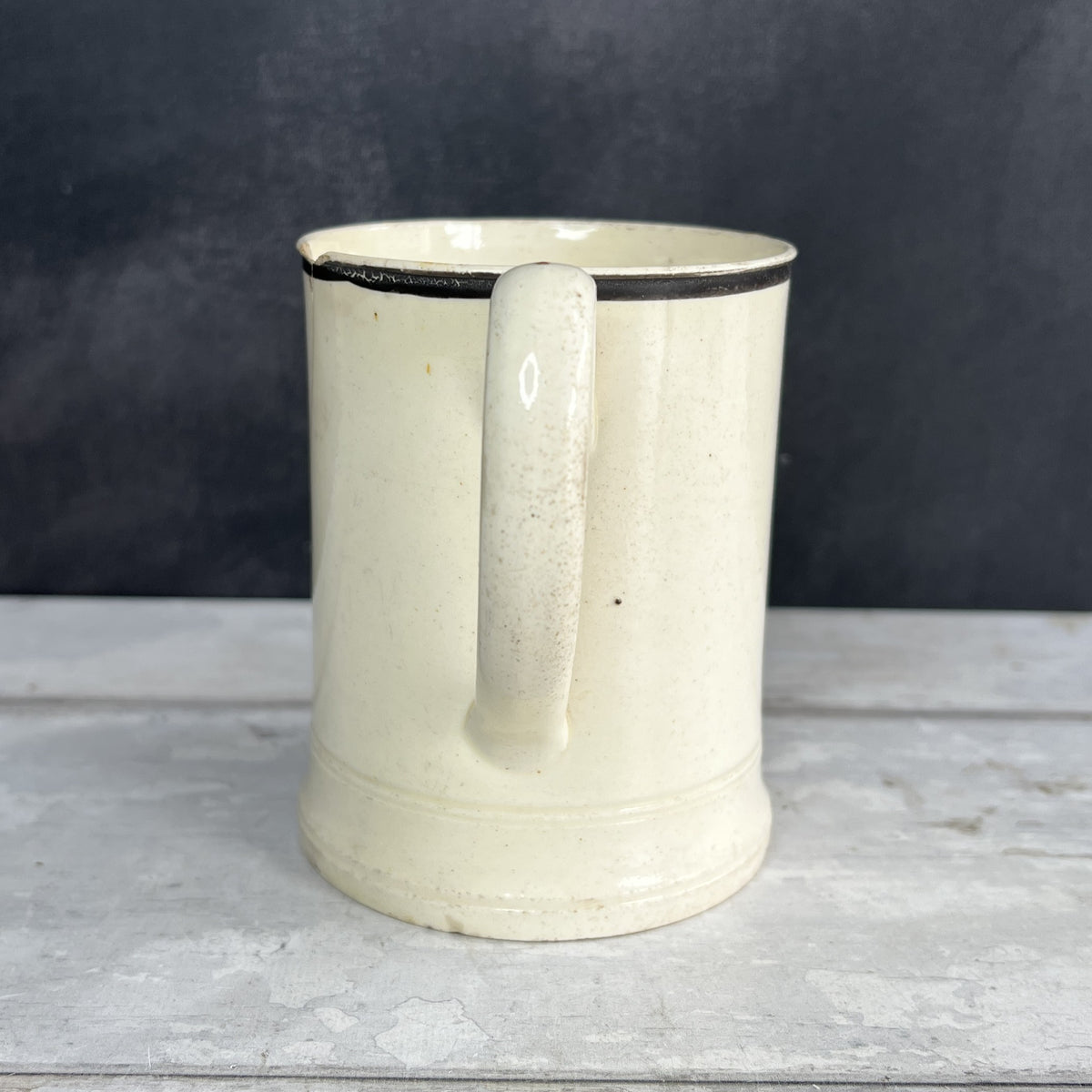 RARE Early 19th Century Liverpool Creamware Mug Poor Jack Trifle For John Herculaneum C 1800