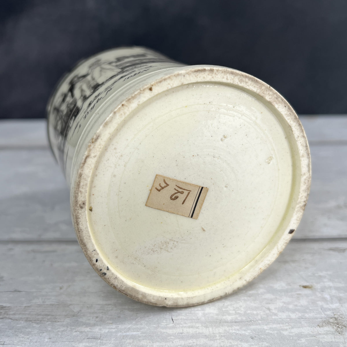 RARE Early 19th Century Liverpool Creamware Mug Poor Jack Trifle For John Herculaneum C 1800