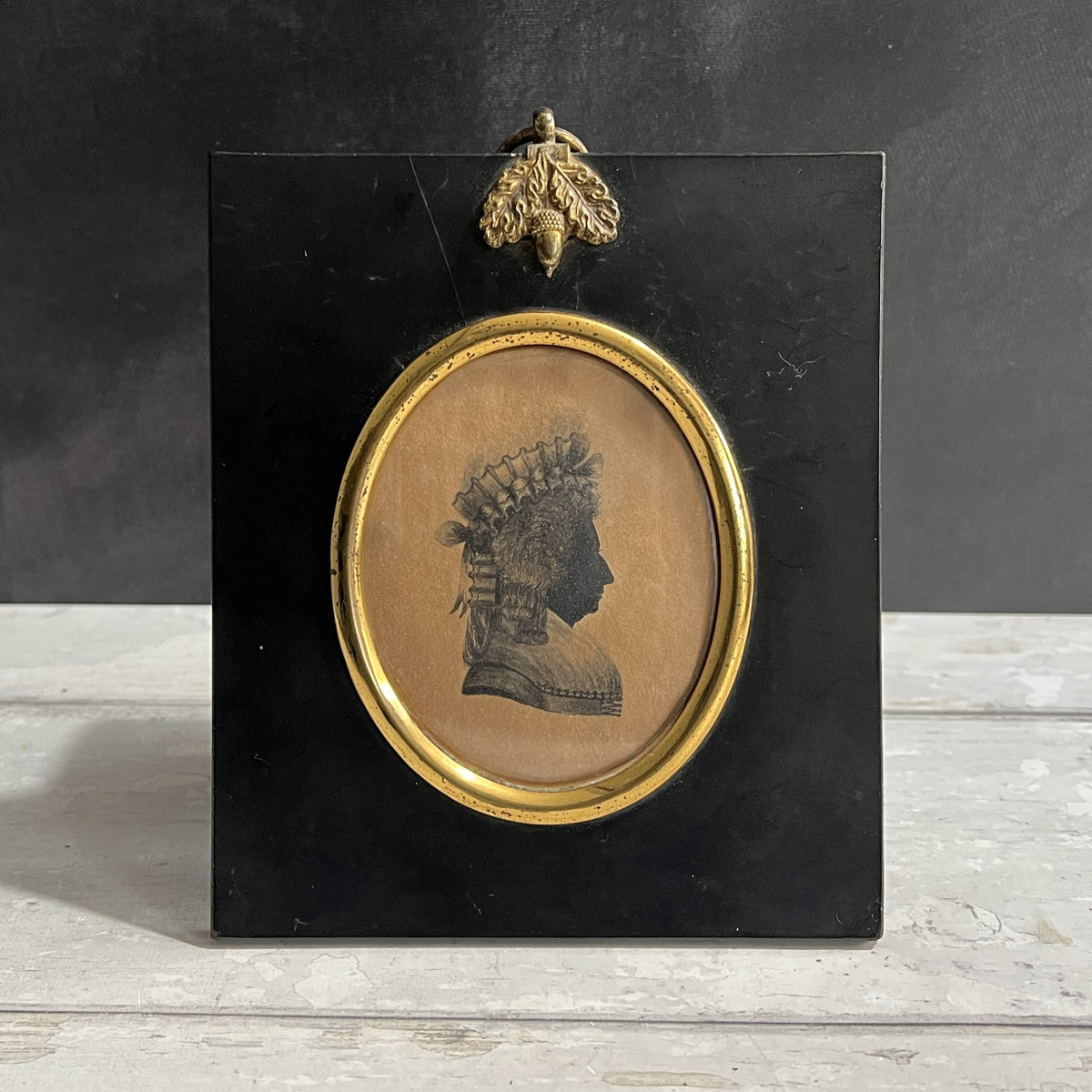 18th Century Portrait Silhouette Lady High Hair Cap Georgian Era C 1795