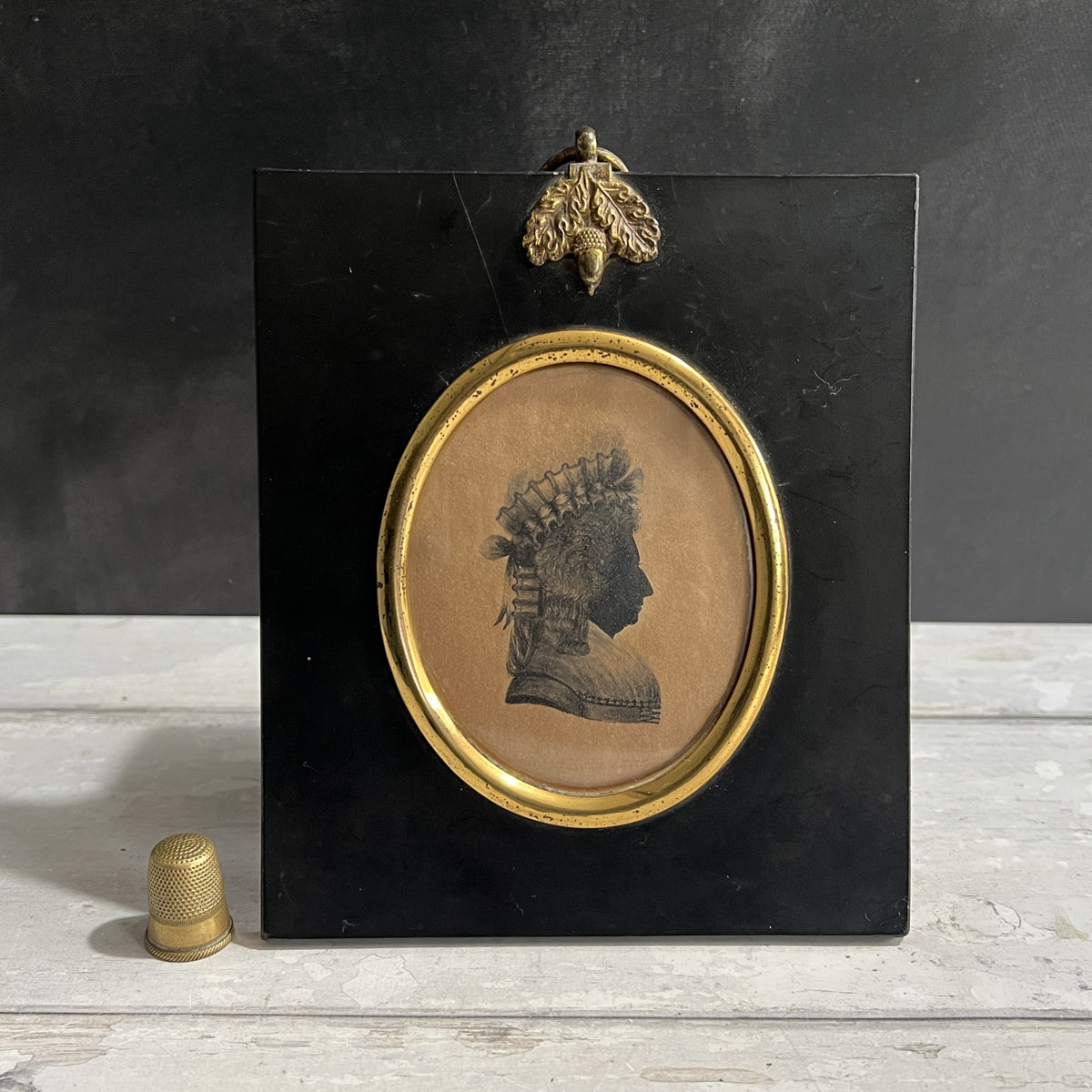 18th Century Portrait Silhouette Lady High Hair Cap Georgian Era C 1795