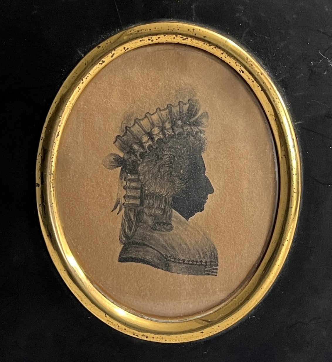 18th Century Portrait Silhouette Lady High Hair Cap Georgian Era C 1795
